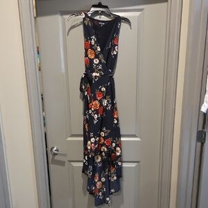 Floral Wrap High Low Dress